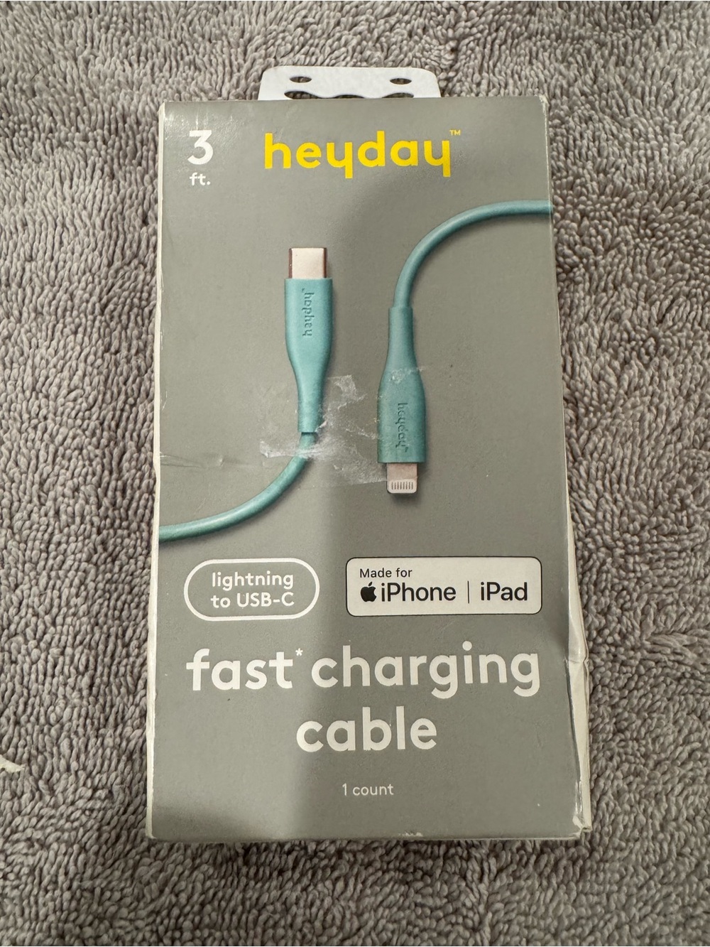 heyday Lightning to USB-C Fast Charging Cable - Teal